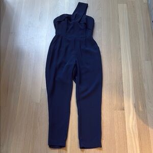 Adelyn Rae Midnight Blue One-Shoulder Jumpsuit